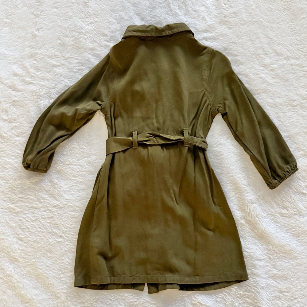 Old Navy Long Sleeve Button Front Utility Dress Olive Green Size 3T - Picture 3 of 6